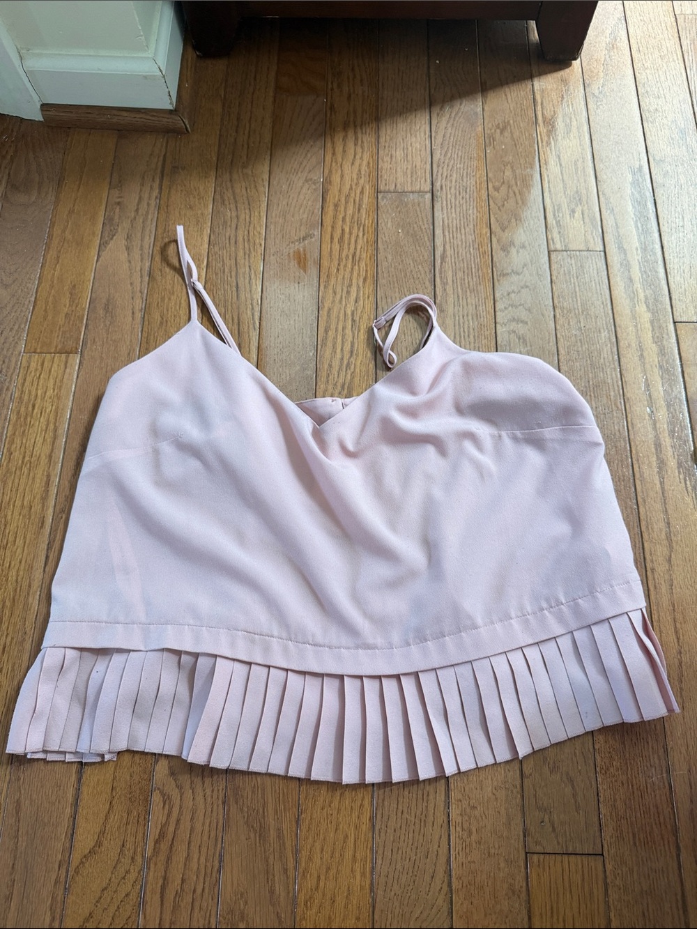 French Connection Blush Pleated-Hem Spaghetti Strap Cami